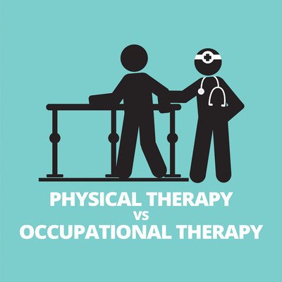 "Comparison chart showing differences between physical and occupational therapy"