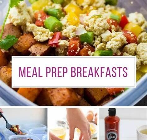 "Overnight oats with fresh berries in a mason jar – a perfect meal prep breakfast" "Healthy chia oatmeal breakfast with fruit and cinnamon" "Easy meal prep breakfast jars ready in the fridge" "Ingredients for a quick meal prep breakfast: oats, almond milk, chia seeds, and fruits" "Batch-prepped breakfast containers for the week"