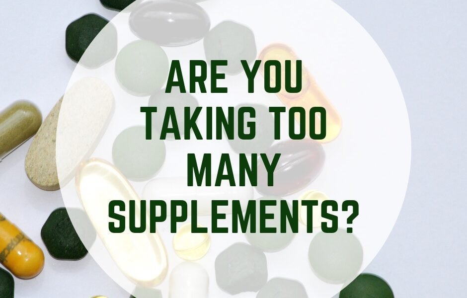 "Overflowing supplement bottles representing excessive intake"- "Medical professional reviewing supplement regimen with patient" - "Blood test vials showing importance of monitoring nutrient levels"